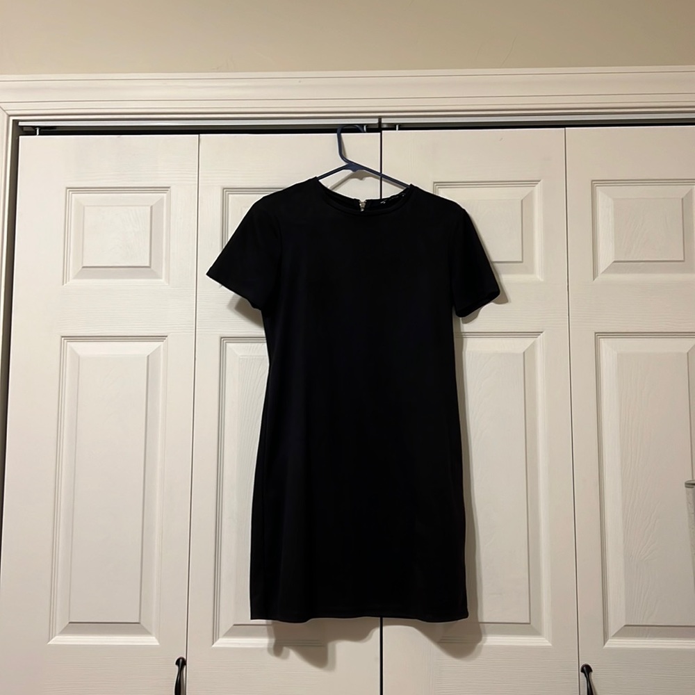 Black suede dress